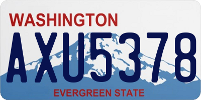 WA license plate AXU5378
