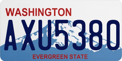 WA license plate AXU5380