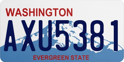 WA license plate AXU5381