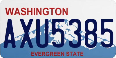 WA license plate AXU5385