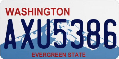 WA license plate AXU5386