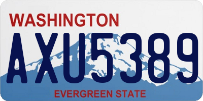 WA license plate AXU5389