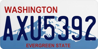 WA license plate AXU5392