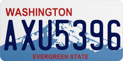 WA license plate AXU5396