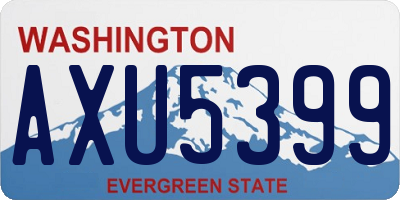 WA license plate AXU5399