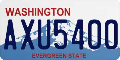 WA license plate AXU5400