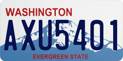 WA license plate AXU5401