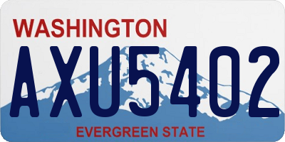 WA license plate AXU5402