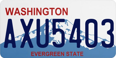 WA license plate AXU5403