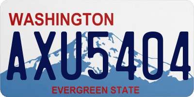 WA license plate AXU5404