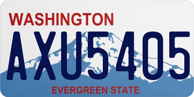 WA license plate AXU5405