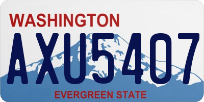 WA license plate AXU5407