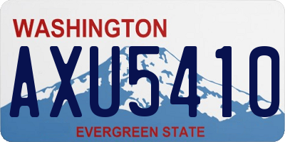 WA license plate AXU5410