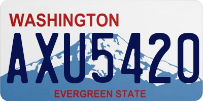 WA license plate AXU5420