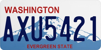 WA license plate AXU5421