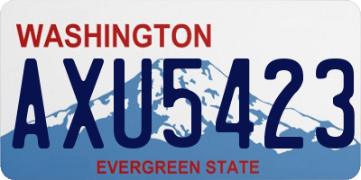 WA license plate AXU5423