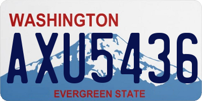 WA license plate AXU5436