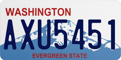 WA license plate AXU5451