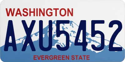 WA license plate AXU5452
