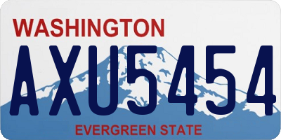 WA license plate AXU5454