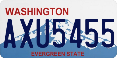 WA license plate AXU5455
