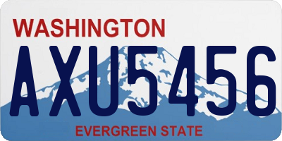 WA license plate AXU5456