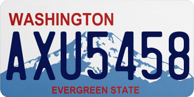 WA license plate AXU5458