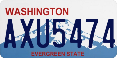 WA license plate AXU5474