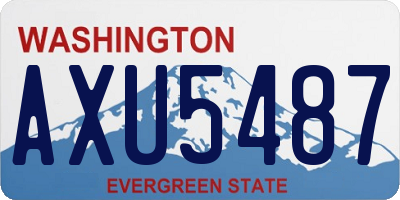 WA license plate AXU5487