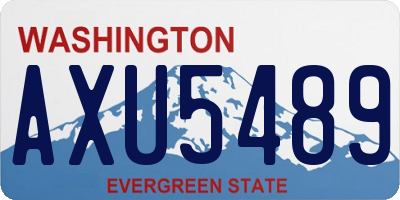 WA license plate AXU5489