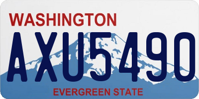 WA license plate AXU5490