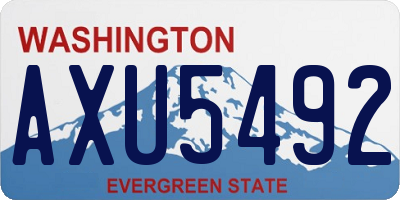 WA license plate AXU5492