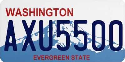 WA license plate AXU5500