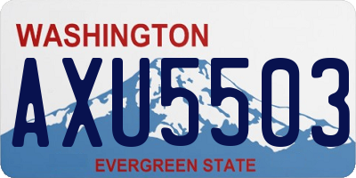 WA license plate AXU5503