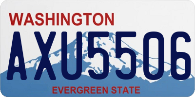 WA license plate AXU5506