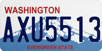 WA license plate AXU5513