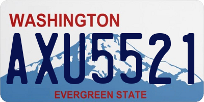 WA license plate AXU5521