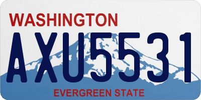 WA license plate AXU5531