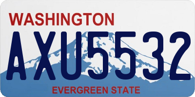 WA license plate AXU5532