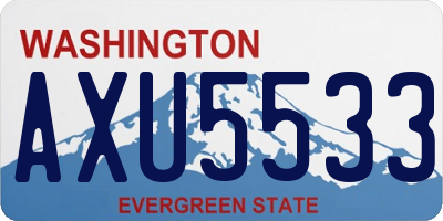 WA license plate AXU5533