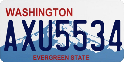 WA license plate AXU5534
