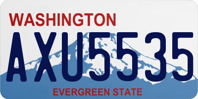 WA license plate AXU5535