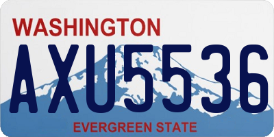 WA license plate AXU5536