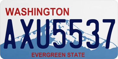 WA license plate AXU5537