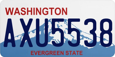 WA license plate AXU5538
