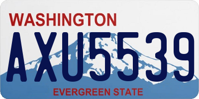 WA license plate AXU5539