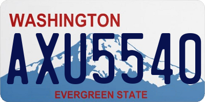 WA license plate AXU5540