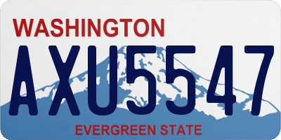 WA license plate AXU5547