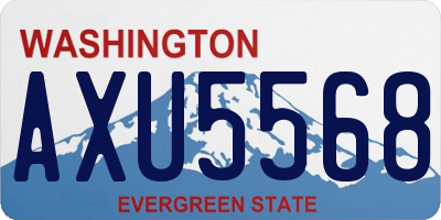 WA license plate AXU5568