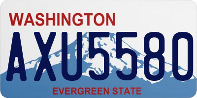 WA license plate AXU5580
